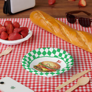 Schattigee hamburger cookout party aanpasbaar papieren kommen
