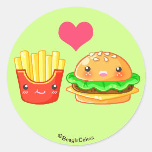 Schattigee Hamburger & Fries Sticker