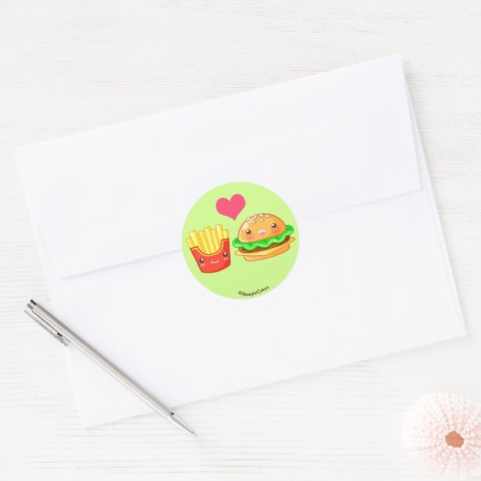 Schattigee Hamburger & Fries Sticker (Envelop)