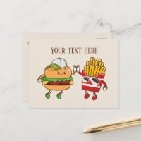 Schattigee Hamburger friet tekst toevoegen