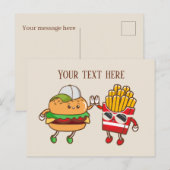 Schattigee Hamburger friet tekst toevoegen Briefkaart (Voorkant / Achterkant)