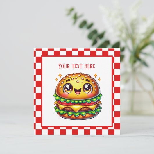 Schattigee Hamburger liefhebbers feest Kaart (Staand voorkant)
