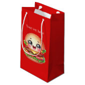 Schattigee hamburger liefhebbers feest klein cadeauzakje (Achterkant Gekanteld)