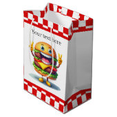 Schattigee hamburger liefhebbers feest medium cadeauzakje (Achterkant Gekanteld)