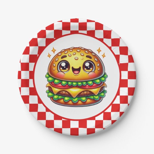 Schattigee Hamburger liefhebbers feest Papieren Bordje (Voorkant)