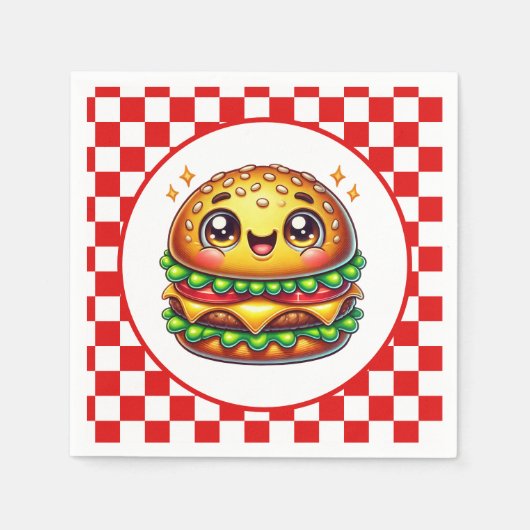 Schattigee Hamburger liefhebbers feest Servet (Voorkant)