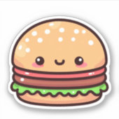 Schattigee hamburger op maat gesneden vinyl Sticke Sticker (Voorkant)