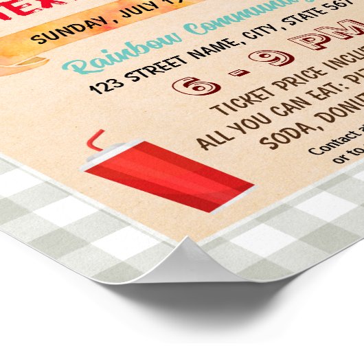 Schattigee Hamburger thema flyer Poster (Hoek)