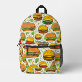 Schattigee hamburgerpatroon bedrukte rugzak (Voorkant)