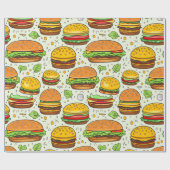 Schattigee hamburgerpatroon cadeaupapier (Vlak)