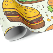 Schattigee hamburgerpatroon cadeaupapier (Rol Hoek)