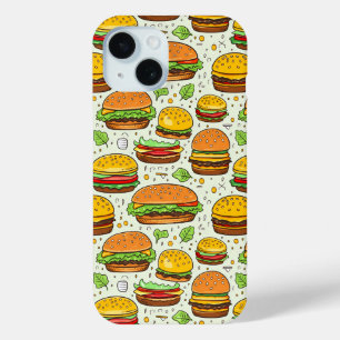 Schattigee hamburgerpatroon iPhone 15 case