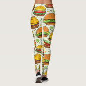 Schattigee hamburgerpatroon leggings (Achterkant)