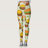 Schattigee hamburgerpatroon leggings (Voorkant)