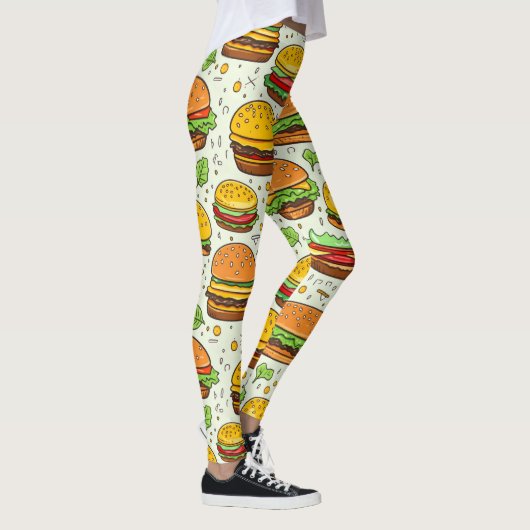 Schattigee hamburgerpatroon leggings (Rechts)