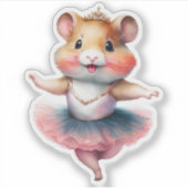 Schattigee hamster ballerina dansballet sticker (Voorkant)