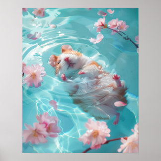 Schattigee Hamster Chill in Water Poster