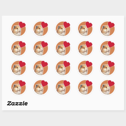 Schattigee Hamster Classic Ronde Sticker (Vel)