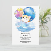 Schattigee Hamster Eerste Verjaardagsuitnodiging Kaart (Staand voorkant)