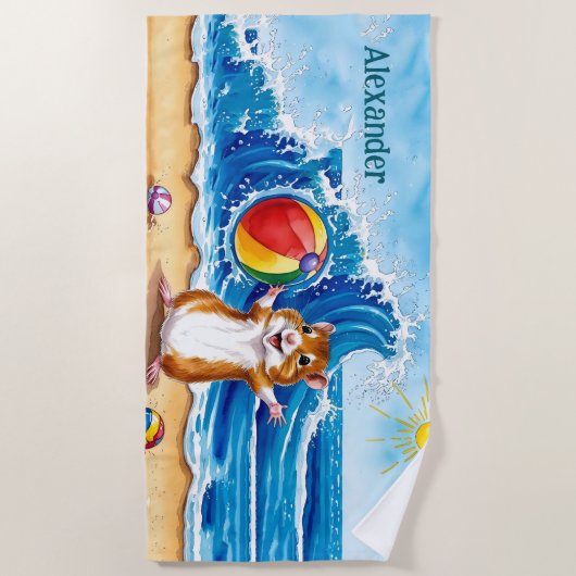 Schattigee hamster gepersonaliseerd strandlaken (Voorkant)