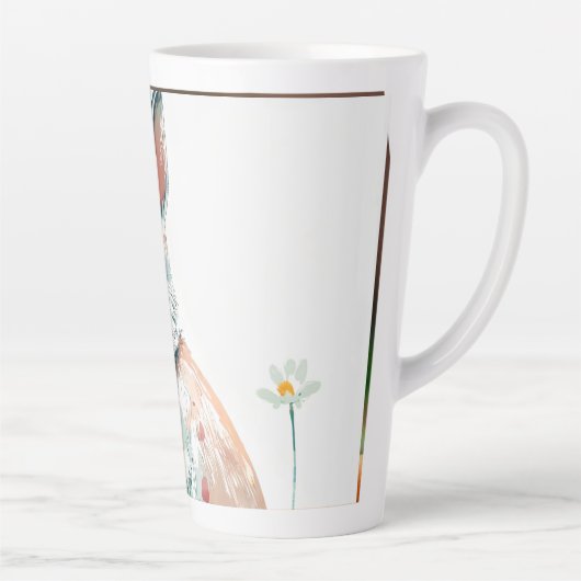 Schattigee hamster het eten van een wortel ontwerp latte mok (Rechts)