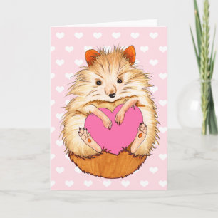 Schattigee Hamster Illustratie Valentijnse harten Feestdagen Kaart