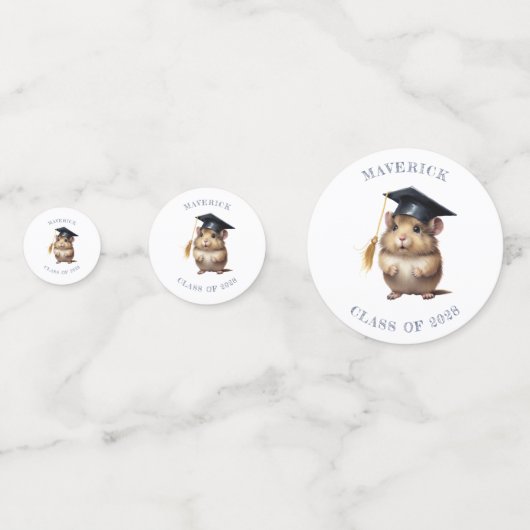 Schattigee Hamster Kleuterschool Afstuderen Foto Confetti (Voorkanten)