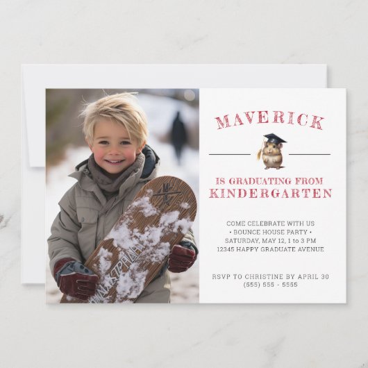 Schattigee Hamster Kleuterschool Afstuderen (Rood) Kaart (Voorkant)