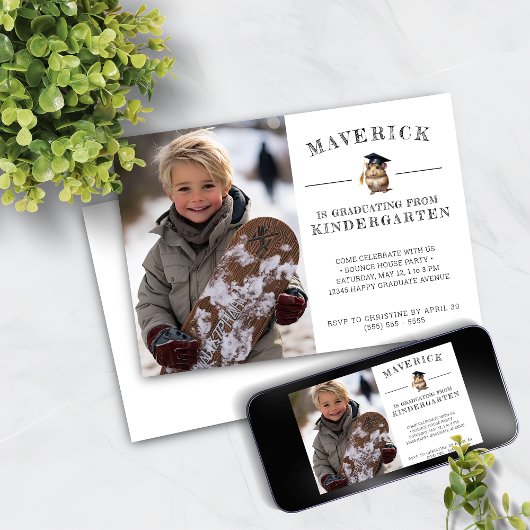 Schattigee Hamster Kleuterschool Afstuderen Uitnod Kaart