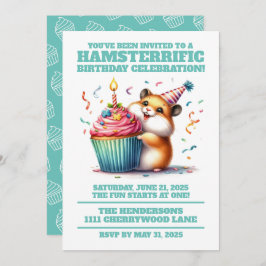 Schattigee Hamster Lifting Cupcake Hamsterrific Ve Kaart