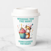 Schattigee Hamster Lifting Cupcake Hamsterrific Ve Papieren Bekers (Achterkant)
