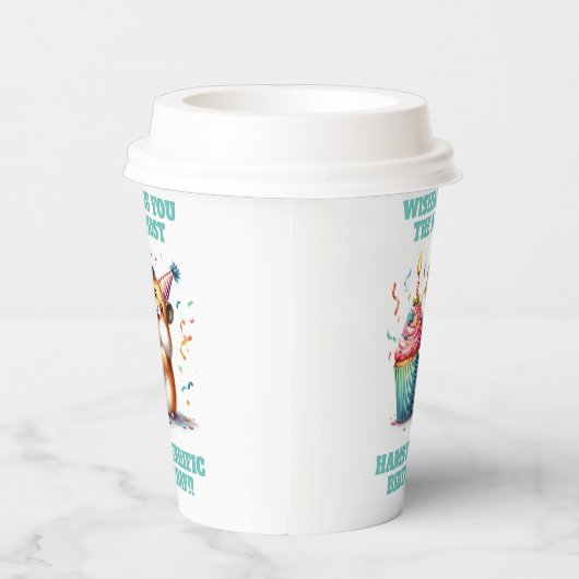 Schattigee Hamster Lifting Cupcake Hamsterrific Ve Papieren Bekers (Rechts)