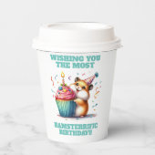 Schattigee Hamster Lifting Cupcake Hamsterrific Ve Papieren Bekers (Voorkant)