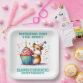 Schattigee Hamster Lifting Cupcake Hamsterrific Ve Papieren Bordje (Feest)