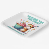 Schattigee Hamster Lifting Cupcake Hamsterrific Ve Papieren Bordje (Gebogen)