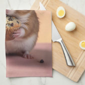 Schattigee hamster met chocolade chip muffin paste theedoek (Quarter Fold)