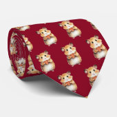 Schattigee hamster met hart Stropdas (Opgerold)