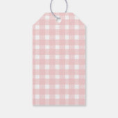 Schattigee hamster met muffin roze gingham check cadeaulabel (Achterkant)