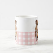 Schattigee hamster met muffin roze gingham check koffiemok (Center)
