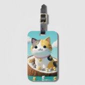 Schattigee Hamster met Straw Pet Tanktop – Fun & C Bagagelabel (Voorkant (verticaal))