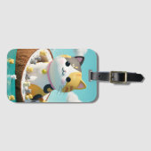 Schattigee Hamster met Straw Pet Tanktop – Fun & C Bagagelabel (Voorkant (horizontaal))