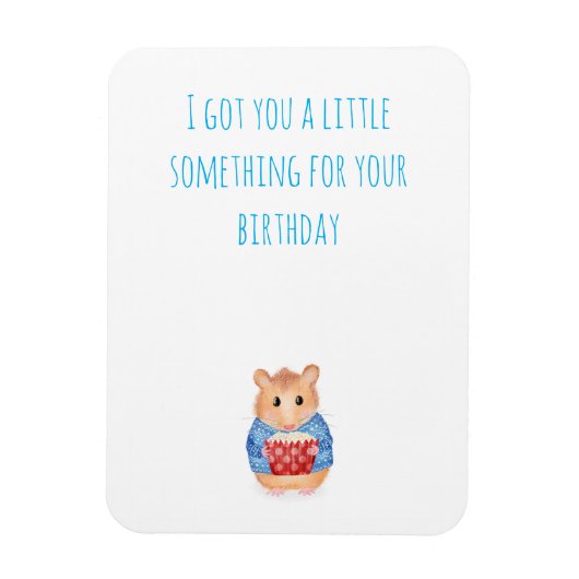 Schattigee hamster met taartmagneet verjaardagscad magneet (Verticaal)