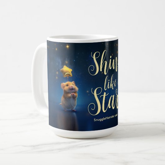 Schattigee hamster met tekst Shine like a Star Koffiemok (Voorkant links)