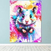Schattigee Hamster Metalen Print - Kleurrijke Hams (Insitu (Houten vloer))