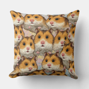 Schattigee hamster mozaïekpatroon kussen