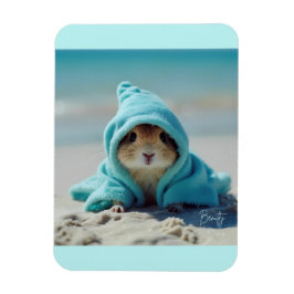 Schattigee hamster op het strand-Schattige Summer Magneet