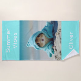 Schattigee hamster op het strand - Turquoise zomer Strandlaken