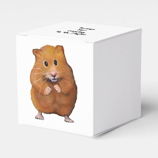 Schattigee hamster, originele tekening, party Beda Bedankdoosjes (Voorkant Zijde)