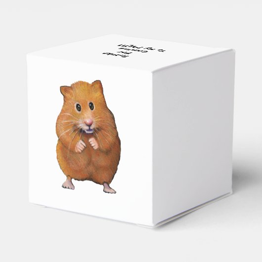 Schattigee hamster, originele tekening, party Beda Bedankdoosjes (Achterkant)