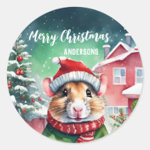Schattigee hamster rat kerstverjaardagssneeuwfeest